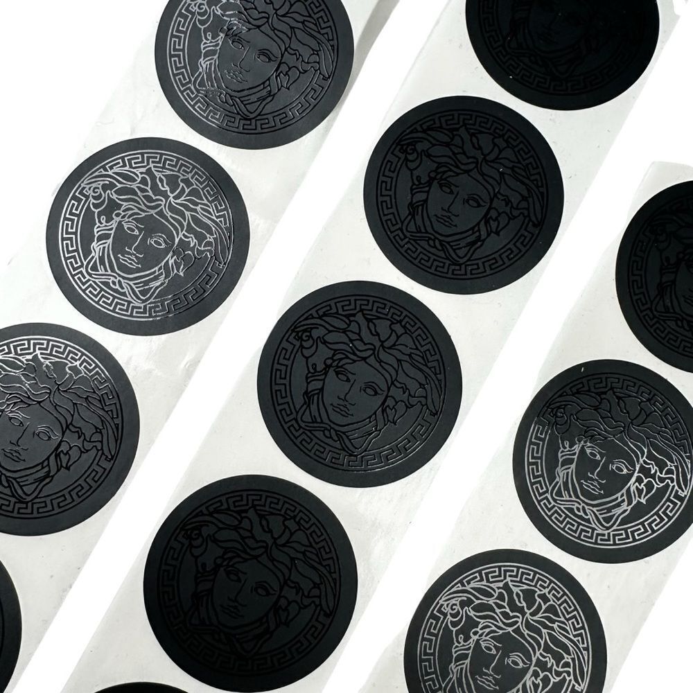 Versace Black Medusa Head Round Designer Sticker Decal Logo Gift Wrap